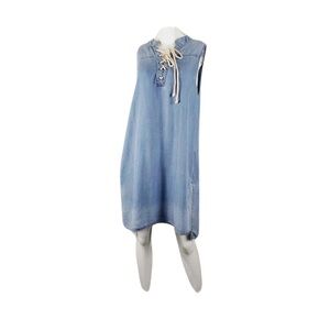 Pinkblush Denim Lace-Up Dress